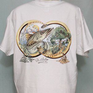 Nautical Fishing Scene T-Shirt Snook Sunset in Mangrove Florida Keys